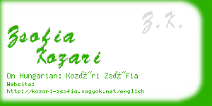 zsofia kozari business card